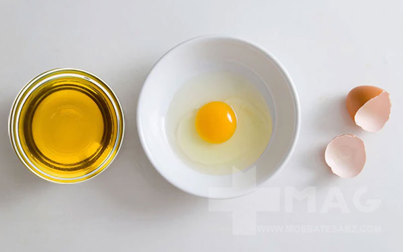 ترکیب روغن زیتون و تخم مرغ برای صاف کردن مو