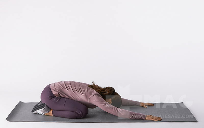 رفع گردن درد با یوگا ، حرکت حالت کود