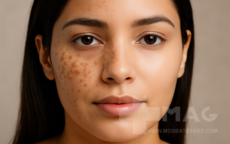 زن در حال استفاده از کرم یا سرمی که دارای ژل رویال است برای کم شدم ملانین های پوستش