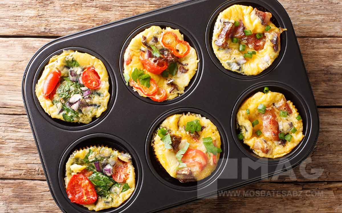 مافین تخم ‌مرغ و سبزیجات