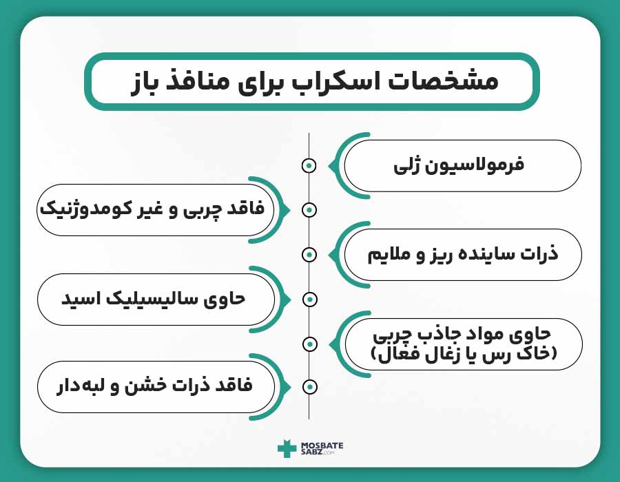 ویژگی های اسکراب مناسب برای منافذ باز