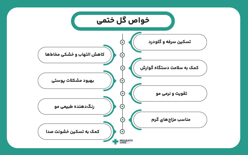 اینفوگرافی خواص گل ختمی برای سلامتی