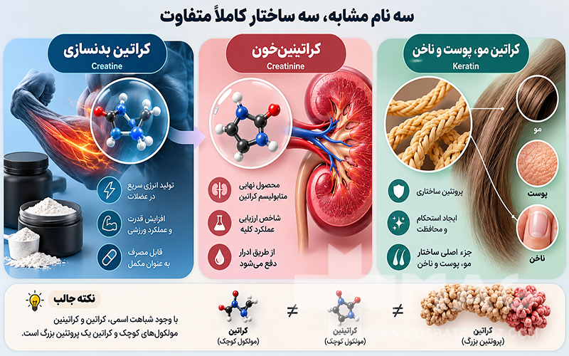 تفاوت مولکول های کراتین و کراتینین