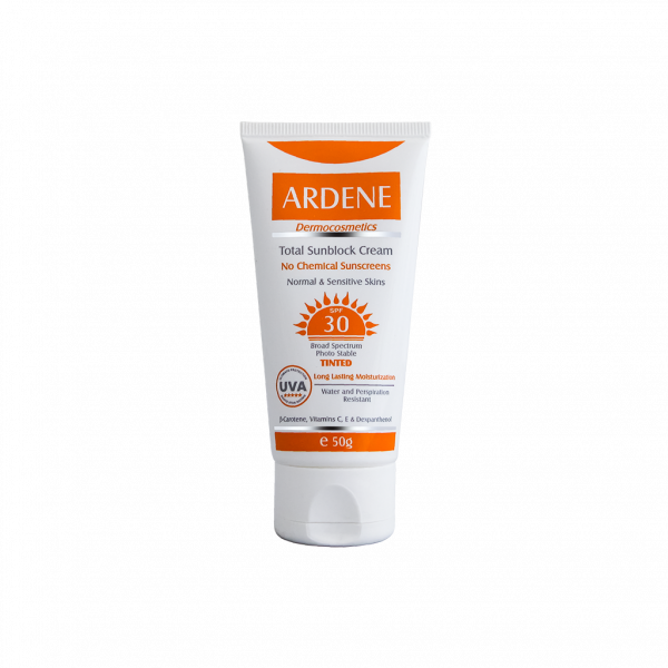 کرم ضد آفتاب رنگی SPF30 آردن فاقد جاذب های شیمیایی مناسب پوست های معمولی و حساس ۵۰ گرم