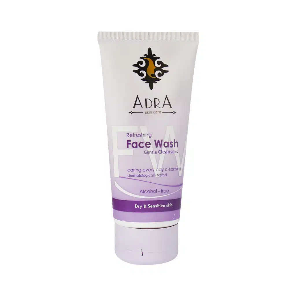 Adra-Refreshing-Face-Wash-For-Dry-Sensitive-Skin-150-ml.jpg.webp ژل شستشوی صورت آدرا مناسب پوست های خشک و حساس