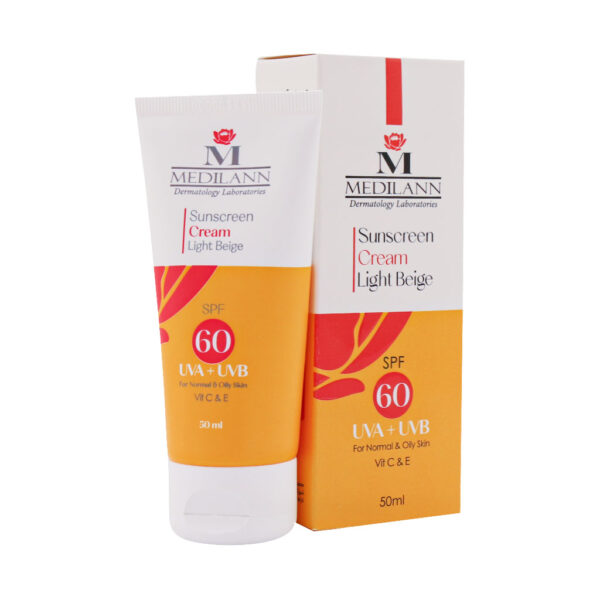 کرم ضد آفتاب رنگی SPF60 مدیلن مناسب پوست های چرب و معمولی