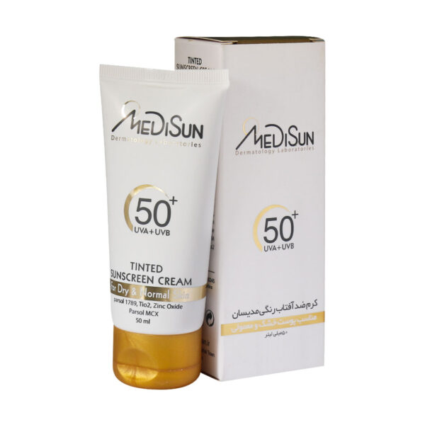 کرم ضد آفتاب رنگی SPF50 مدیسان