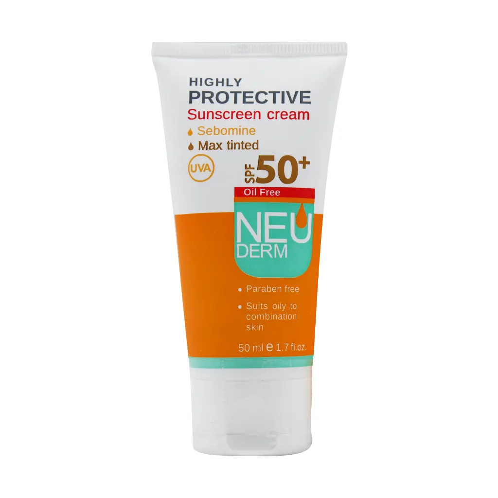 Neuderm Highly Protective Sunscreen SPF50⁺ Cream For Combination And Oily Skins 50 ml rdlj کرم ضد آفتاب فاقد چربی هایلی پروتکتیو نئودرم ⁺SPF50