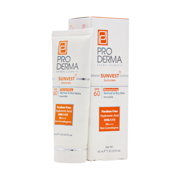 کرم ضد آفتاب و مرطوب کننده پرودرما SPF60 مناسب پوست های معمولی و خشک