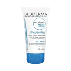 کرم دست و ناخن اتودرم بایودرما مناسب پوست های خشک و آسیب دیده ۵۰ میلی لیتر