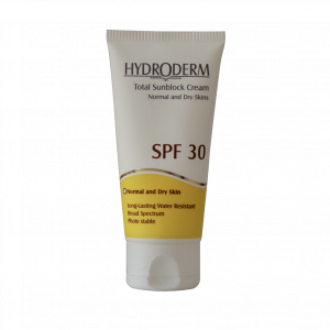 کرم ضد آفتاب SPF30 هیدرودرم مناسب برای پوست‌های معمولی و خشک