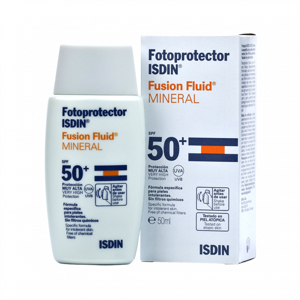 فلوئید ضد آفتاب فیوژن مینرال ایزدین +SPF50 حجم ۵۰ میلی لیتر