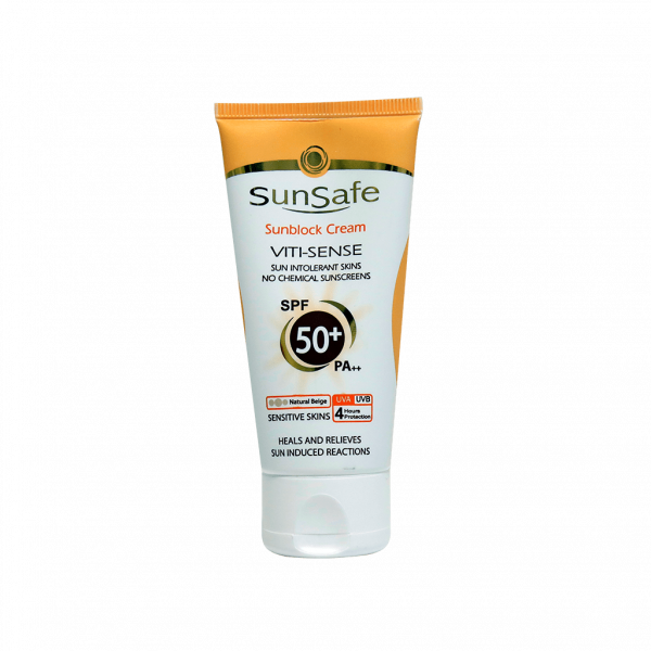 کرم ضد آفتاب رنگی سان سیف +SPF50 فاقد جاذب های شیمیایی مناسب پوست حساس ۵۰ میلی لیتر