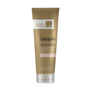 کرم براق کننده بدن ژنوبایوتیک حاوی اکلیل های طلایی 120 میلی لیتر