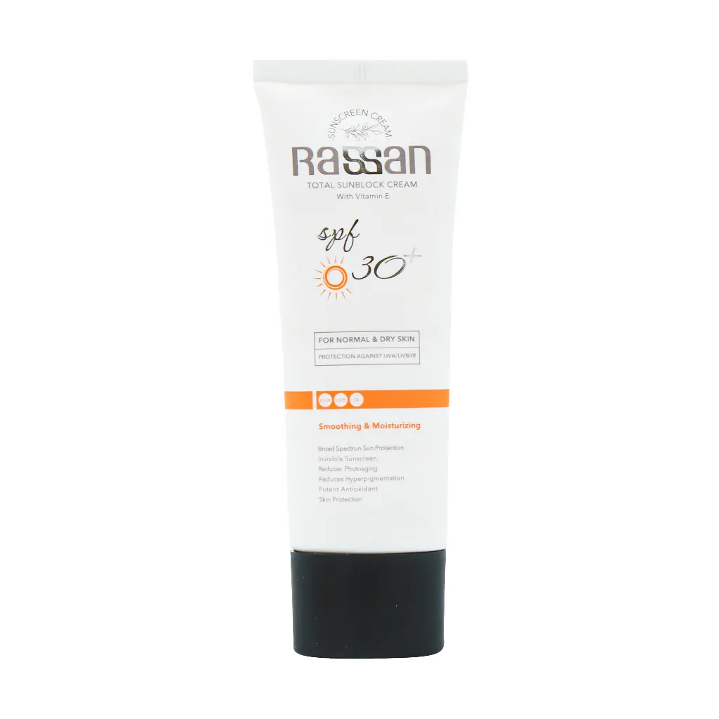 Rassan Sunscreen SPF30 Normal and Dry Skin 50 ml قیمت کرم ضد آفتاب پوست خشک و معمولی SPF30 راسن