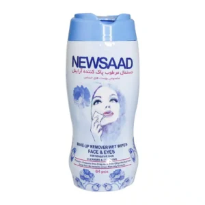 دستمال مرطوب معطر پوست حساس نیوساد پاک کننده آرایش 64 عدد