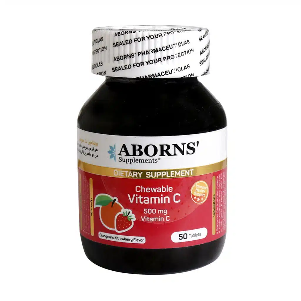 Aborns-Vitamin-C-50-Tabs.jpg.webp قرص جویدنی ویتامین C ابورنز 50 عدد