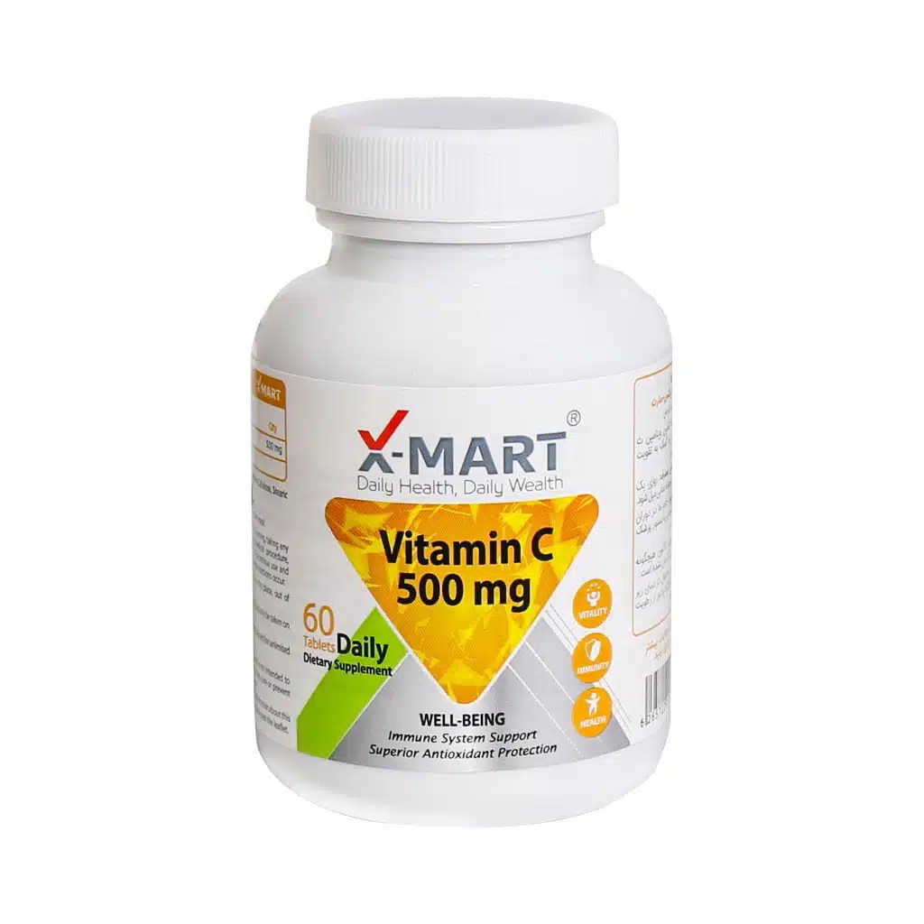 X-Mart-Vitamin-C-500-mg.jpg.webp قرص ویتامین C 500 میلی گرم ایکس مارت 60 عدد
