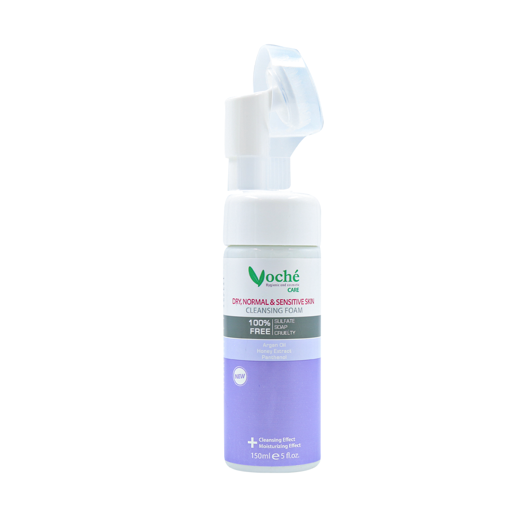 voche dry and sensitive skin cleaning foam 150 ml قیمت فوم شستشو صورت مناسب پوست خشک معمولی و حساس وچه
