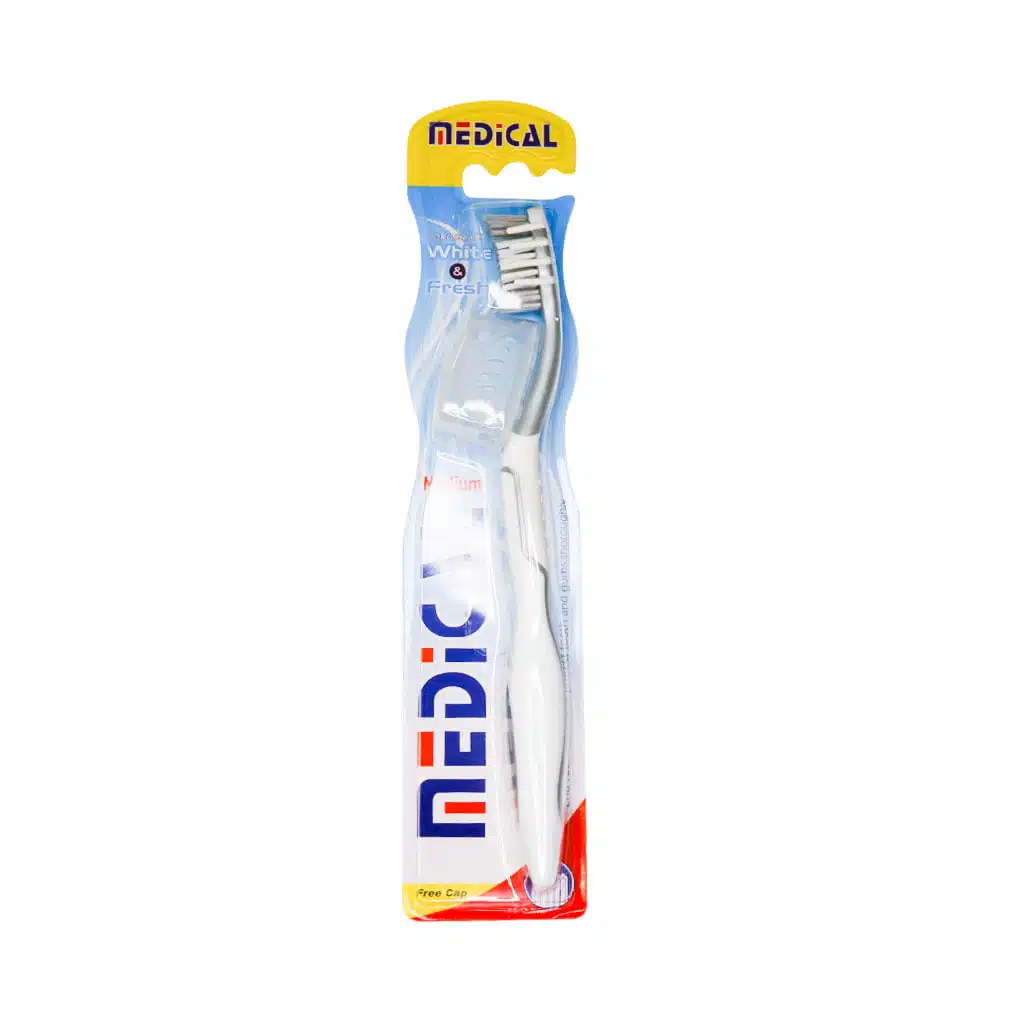 Medical-White-and-Fresh-Medium-Toothbrush.jpg.webp مسواک وایت اند فرش مدیکال با برس متوسط