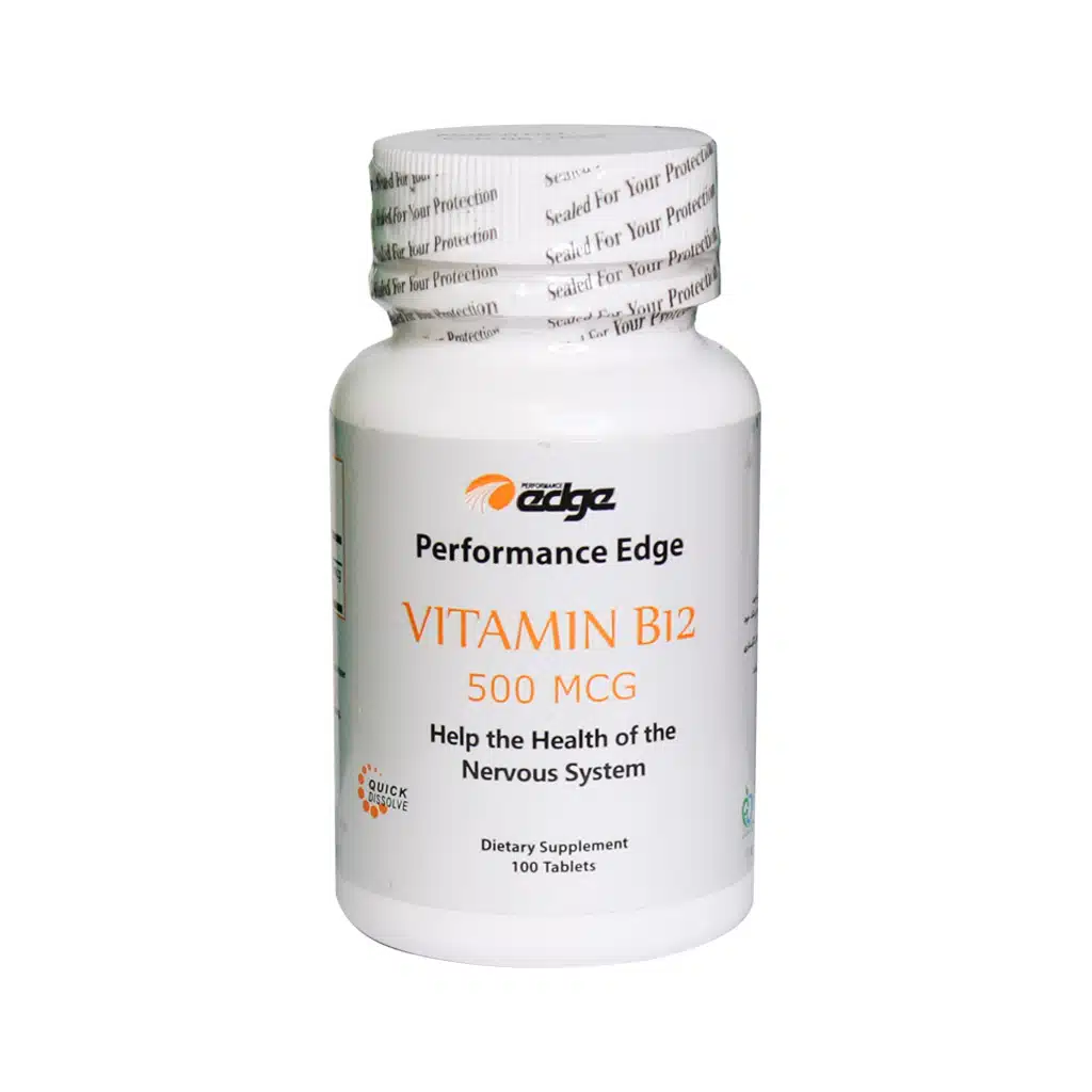 Performance-Edge-Vitamin-B12-500-Mcg-100-Tablets.jpg.webp قرص ویتامین B12 500 میکروگرم پرفورمنس اج 100 عدد