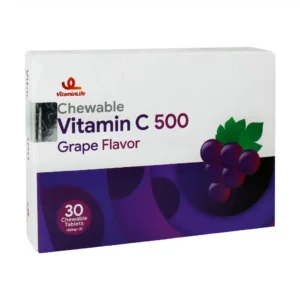 قرص جویدنی ویتامین C 500 میلی گرم ویتامین لایف 30 عدد