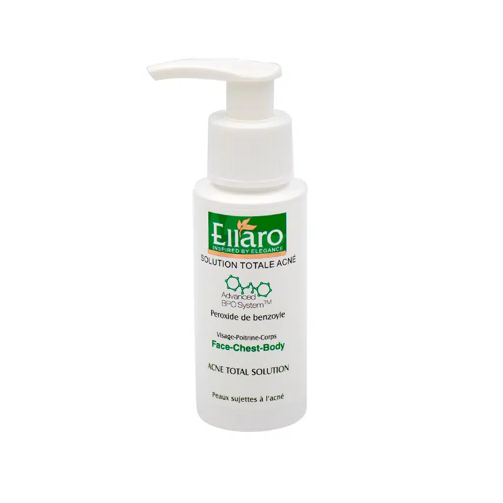 Ellaro-Solution-Totale-Acne-Face-Chest-Body-60-Ml.jpg.webp لوسیون ضد جوش قوی صورت و بدن الارو حاوی بنزوئیل پروکساید 60 میلی لیتر