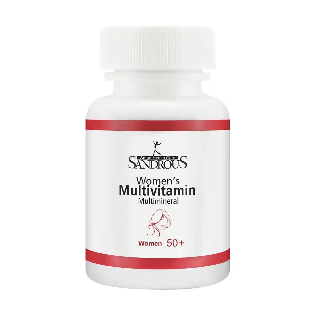 Sandrous-Women-50-Multivitamin-Multimineral-Caps.jpg.webp کپسول مولتی ویتامین مولتی مینرال سندروس مناسب بانوان بالای 50 سال 60 عدد