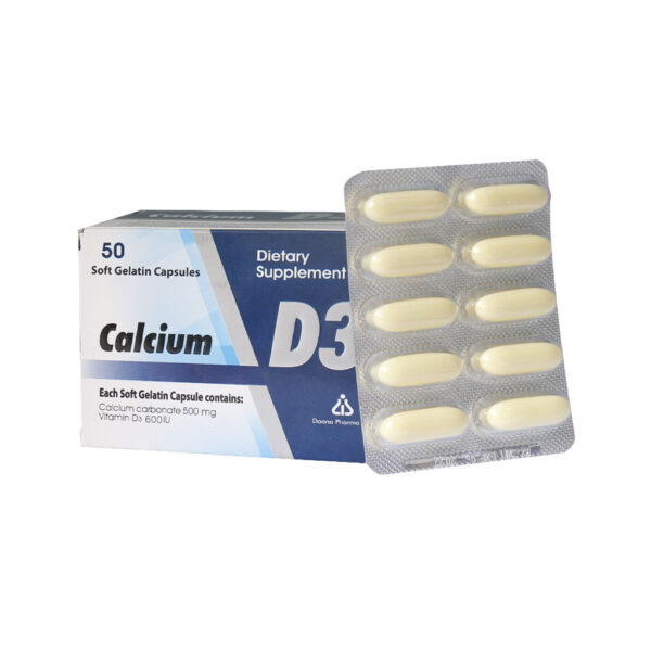 کپسول ژلاتینی نرم کلسیم و ویتامین D3 دانا فارما