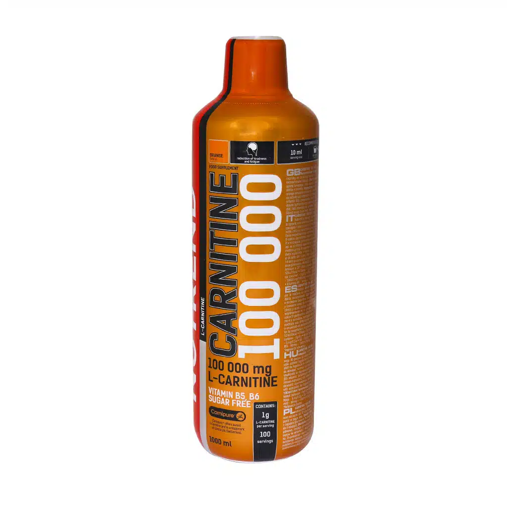 Nutrend-L-Carnitine-100.000mg-Orange.jpg.webp ال کارنیتین مایع 100.000 ناترند 1000 میلی لیتر