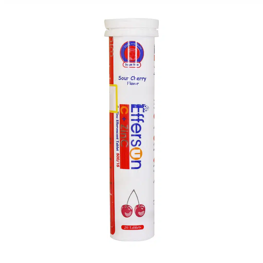 Behshad-Darou-Effersun-Vitamin-C-And-Zinc-20-Effervescent-Tabs.jpg.webp قرص جوشان ویتامین C و زینک افرسان بهشاد دارو 20 عدد