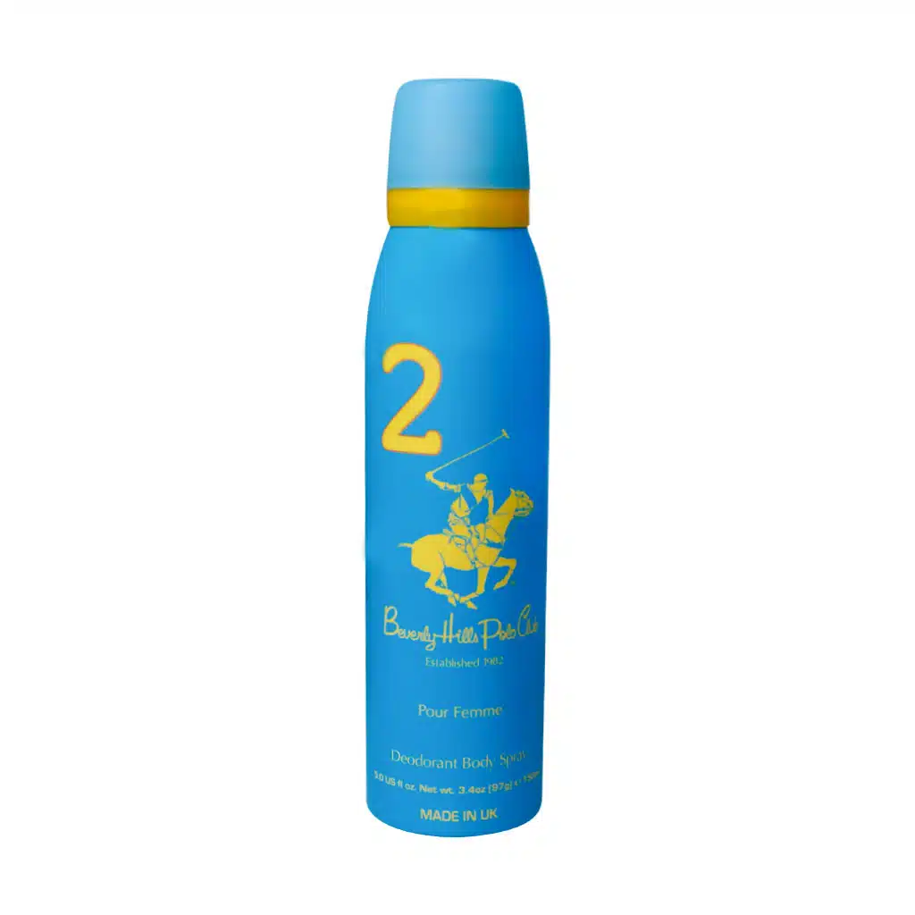 Beverly-Hills-2-Deoderant-Body-Spray-For-Women-150-ml.jpg.webp اسپری ضد تعریق زنانه شماره 2 بورلی هیلز 150 میلی لیتر