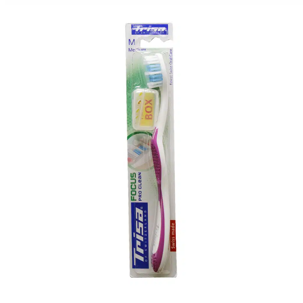 Trisa-Focus-Pro-Clean-Medium-ThootBrush-banafsh.jpg.webp مسواک فوکوس پروکلین تریزا با برس متوسط