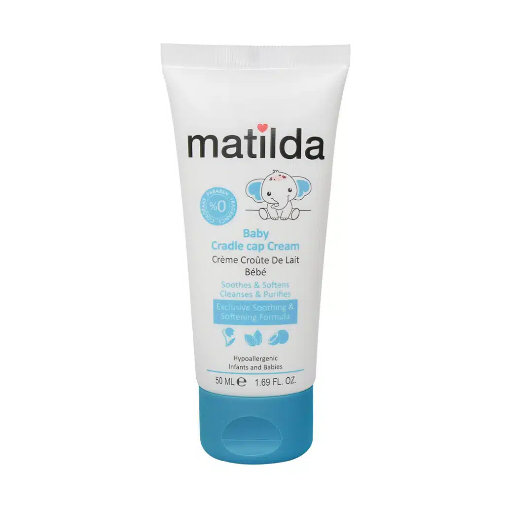 Matilda-Baby-Cradle-Cap-Cream.jpg.webp کرم رفع پوسته و چربی کف سر کودک ماتیلدا 50 میلی لیتر