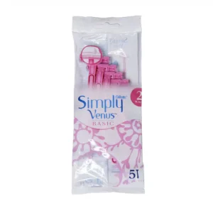 خودتراش دو تیغه ژیلت مدل Simply Venus صورتی بسته 5 عددی