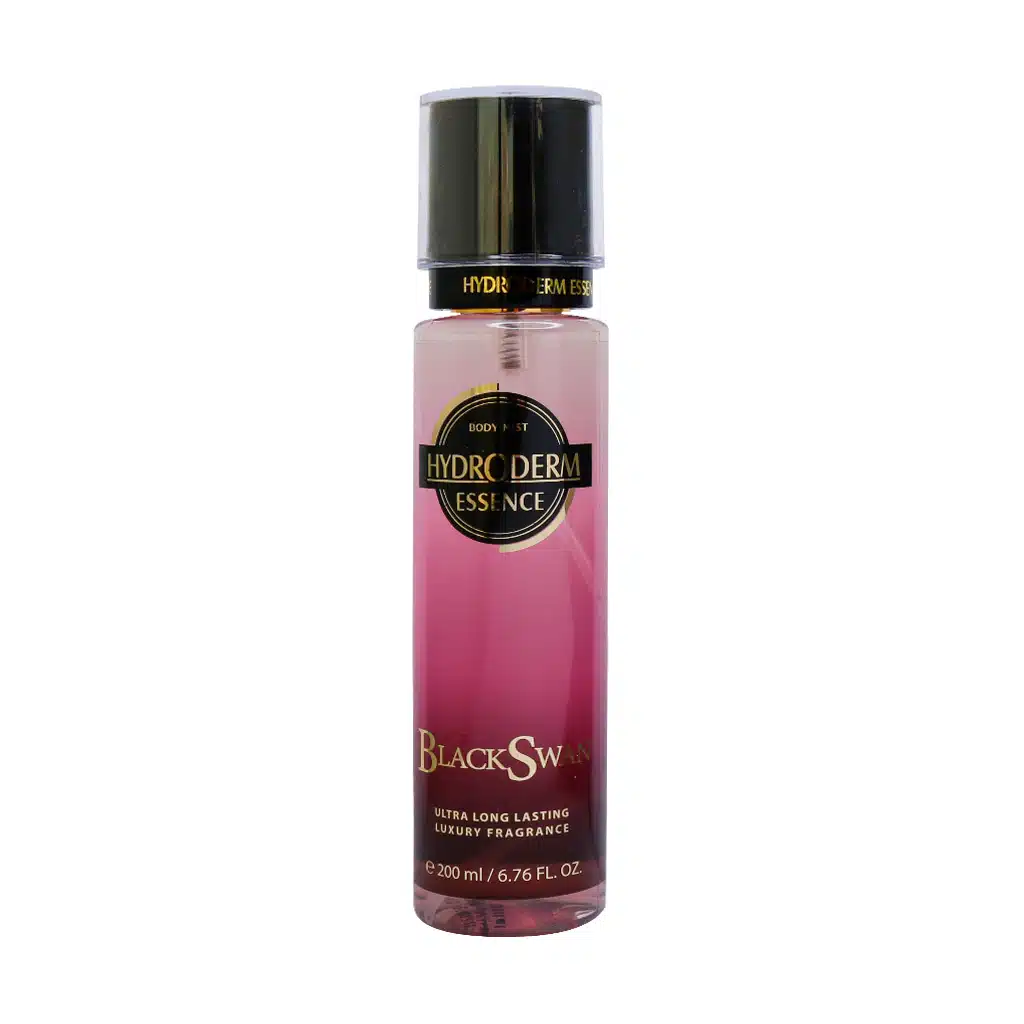 Hydroderm-Body-Mist-Black-Swan-Model.jpg.webp بادی میست زنانه هیدرودرم مدل Black Swan حجم 200 میلی لیتر