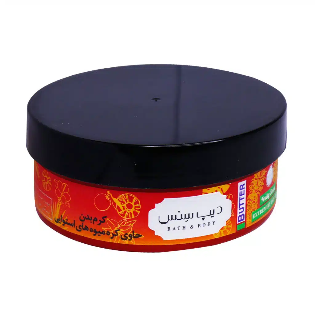 Deep-Sense-Tropical-Fruits-Body-Butter-200-ml.jpg.webp کرم بدن میوه های استوایی پوست خشک دیپ سنس سی گل 200 میلی لیتر