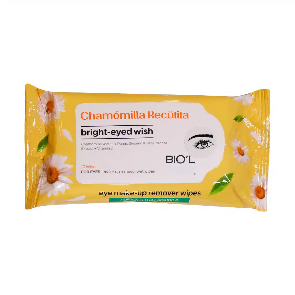 Biol-Eye-Makeup-Remover-10-wipe.jpg.webp دستمال مرطوب پاک کننده آرایش دور چشم بیول حاوی عصاره بابونه 10 عدد