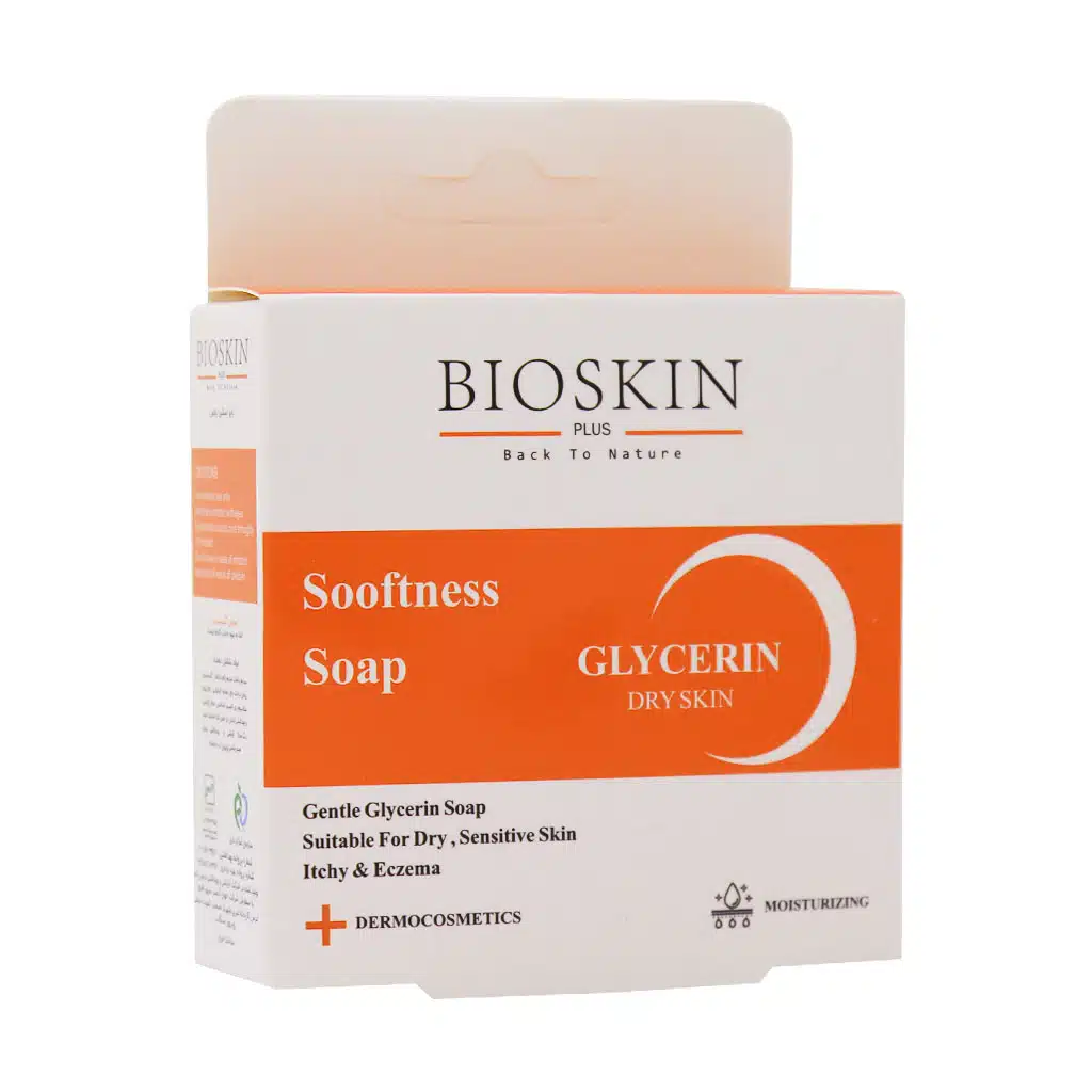 Bio-Skin-Glycerin-Ultra-Clear-Soap-g.jpg.webp صابون گلیسیرین بایو اسکین پلاس مناسب پوست خشک 100 گرم