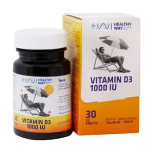 قرص روکشدار ویتامین D3 1000 واحد هلثی وی