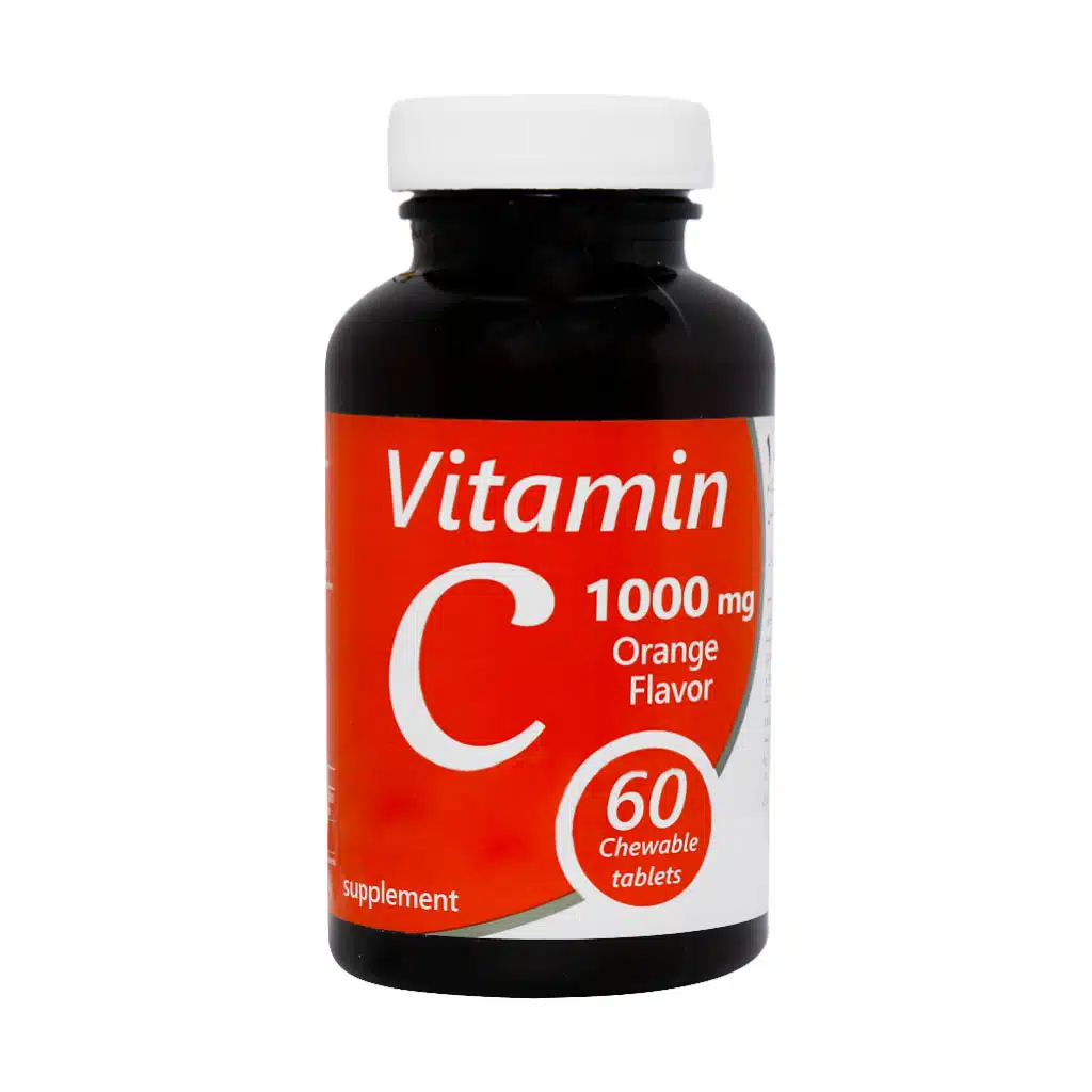 Behsazan-Vitamin-C-1000-Mg-60-Chewable-Tabs.jpg.webp قرص جویدنی ویتامین C 1000 میلی گرم بهسازان 60 عدد