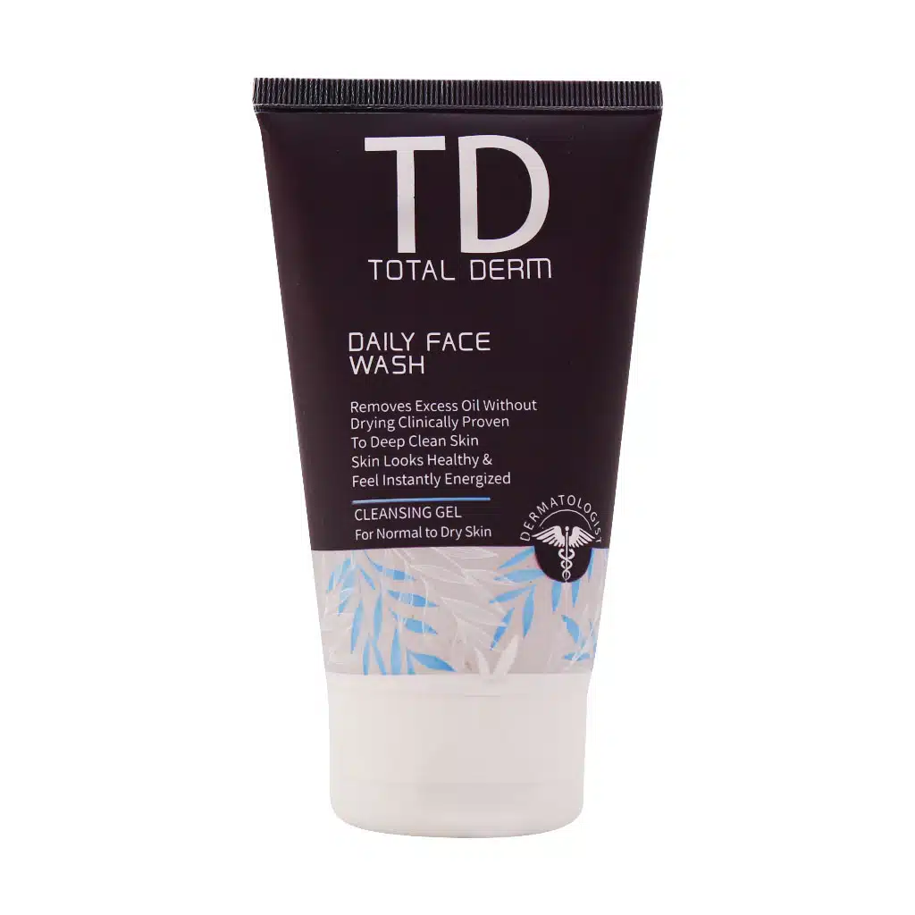 Total-Derm-Daily-Face-Wash-For-Normal-To-Dry-Skin-150.jpg.webp ژل شستشوی پوست خشک توتال درم 150 میلی لیتر
