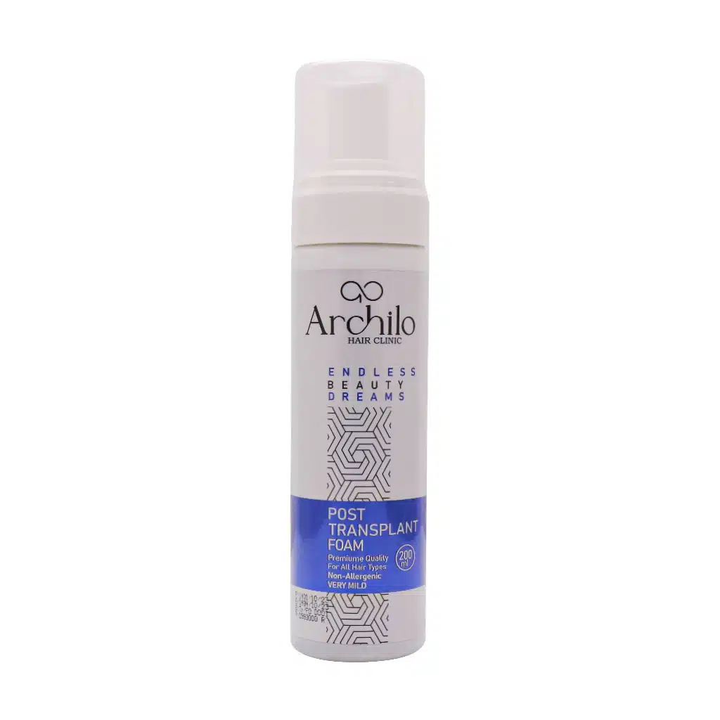 Archilo-Post-Transplant-Foam-200-Ml.jpg.webp فوم پس از کاشت مو آرچیلو مناسب انواع مو 200 میلی لیتر