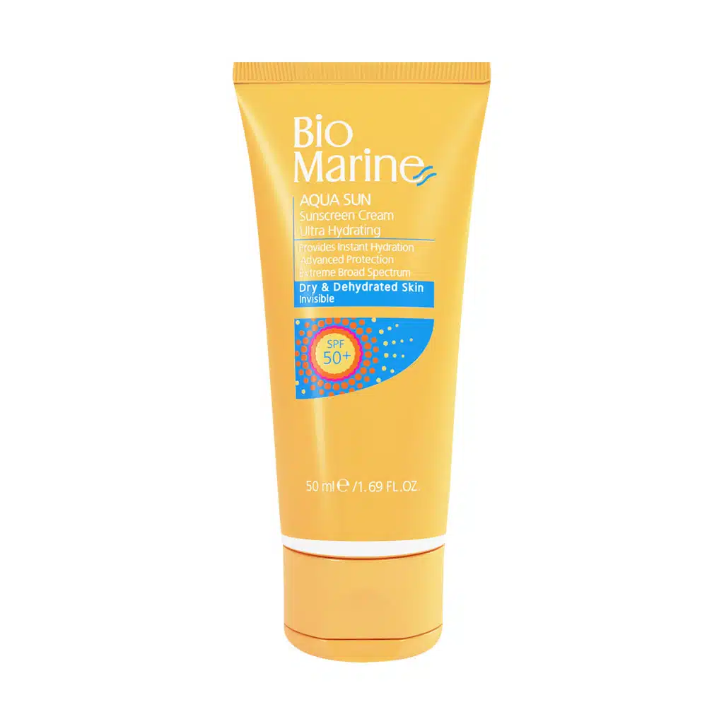 Bio-Marine-Aqua-Sun-Sunscreen-Cream-50-Ml.jpg.webp کرم ضد آفتاب رطوبت رسان SPF50 بایومارین مناسب پوست خشک 50 میلی لیتر