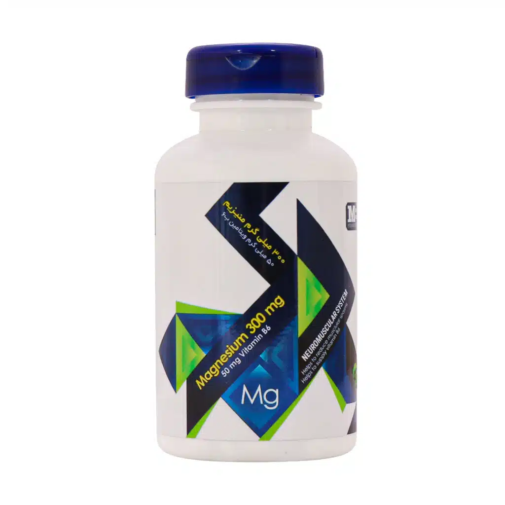 M-Plus-Magnesium-300-Mg-And-B6-60-Tabs.jpg.webp قرص منیزیم 300 میلی گرم و ویتامین B6 ام پلاس 60 عدد