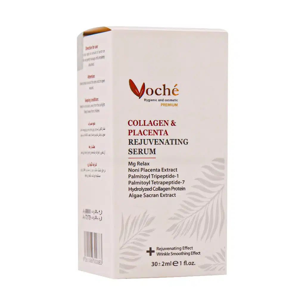 Voche-Collagen-And-Placenta-Rejuvenating-Serum-30-Ml.jpg.webp سرم ضد چروک صورت حاوی کلاژن و عصاره پلاسنتا وچه 30 میلی لیتر