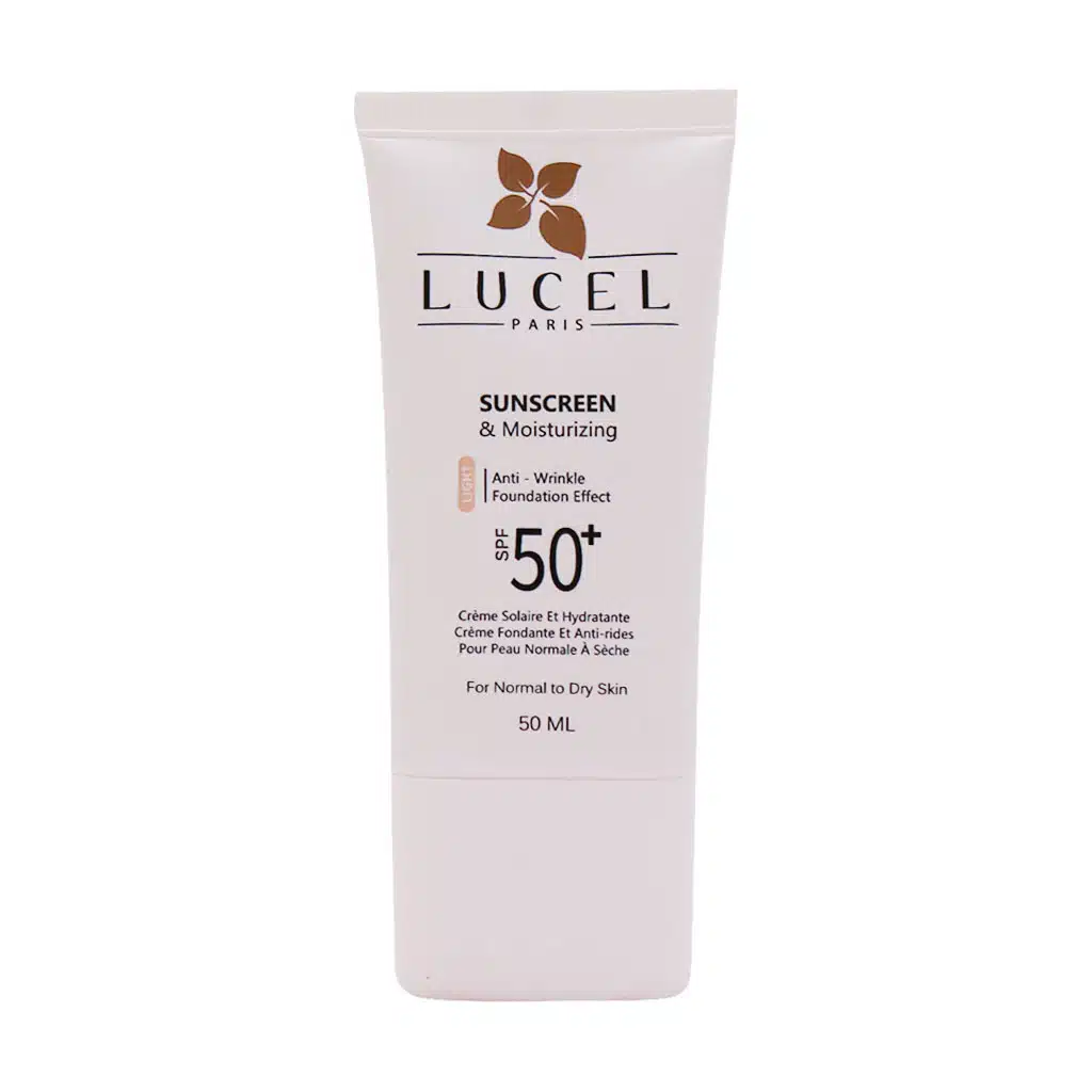 Lucel-Sunscreen-And-Moisturizing-SPF50-For-Normal-And-Dry-Skin.jpg.webp کرم ضد آفتاب و مرطوب کننده SPF50 پوست خشک و معمولی لوسل 50 میلی لیتر