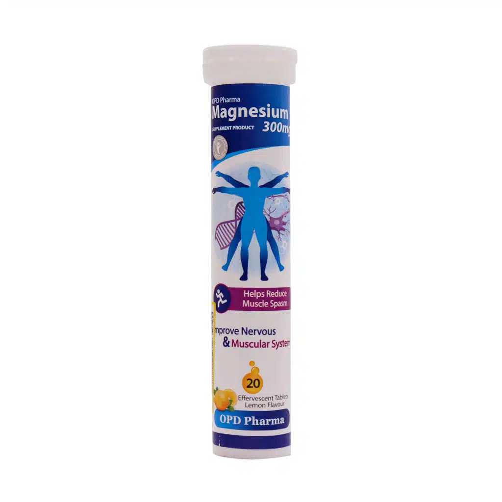 OPD-Pharma-Magnesium-300-mg-20-Effervescent-Tablets.jpg.webp قرص جوشان منیزیم 300 میلی گرم او پی دی فارما 20 عدد