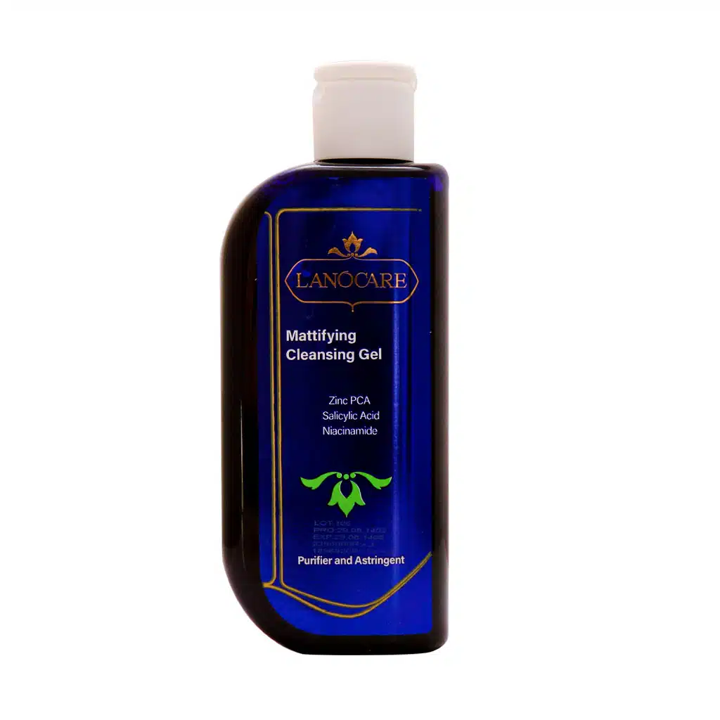 Lanocare-Mattifying-Cleansing-Gel-200-ml.jpg.webp ژل شستشوی صورت پوست چرب لانوکر 200 میلی لیتر