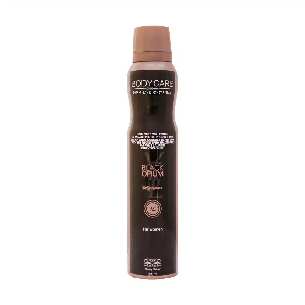 Body-Care-Black-Opium-Body-Spray-For-Women-200-ml.jpg.webp اسپری بدن زنانه بلک اوپیوم بادی کر 200 میلی لیتر